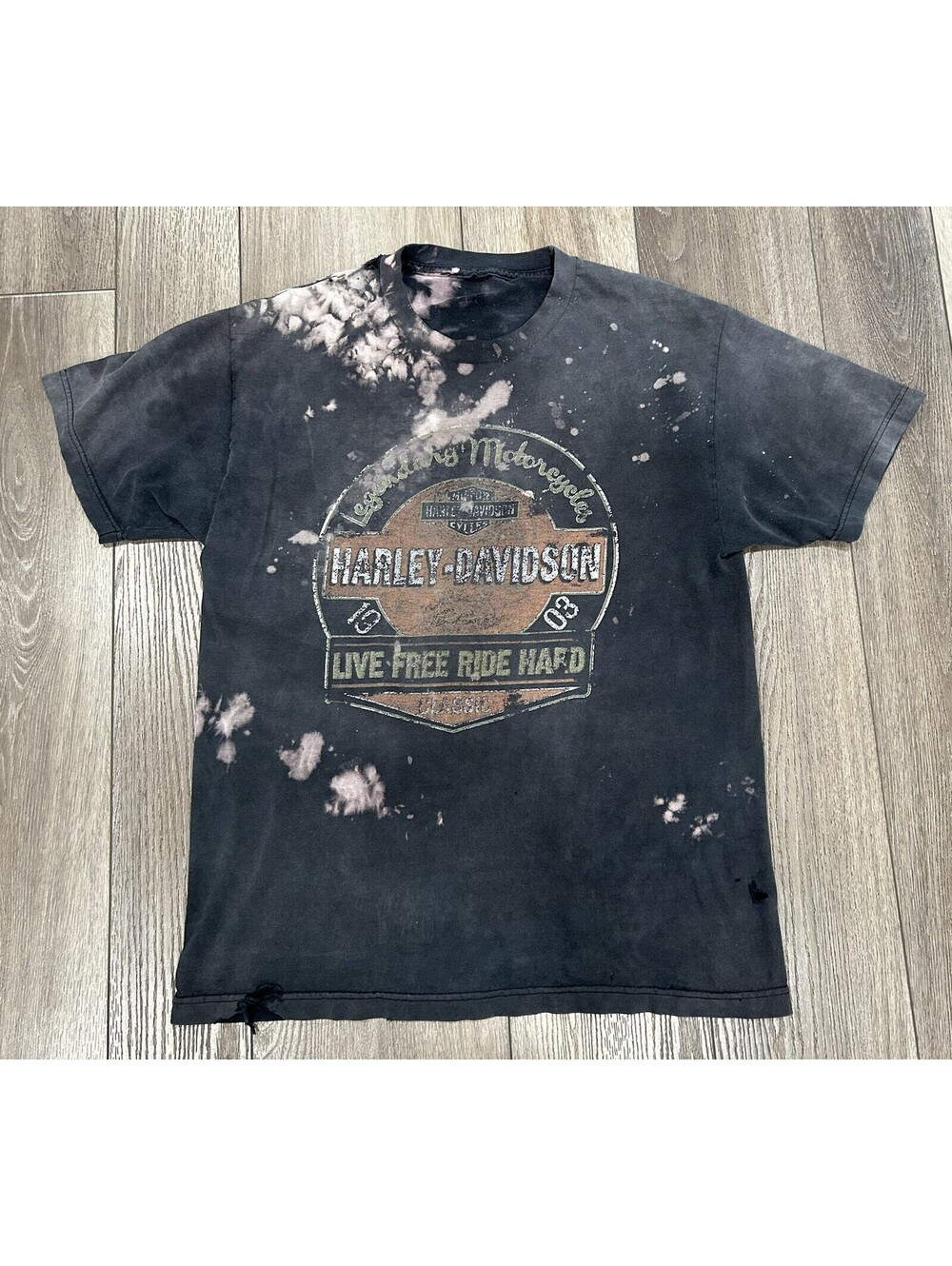 Harley-Davidson Motorcycle Bike T-shirt Men's Unknown Size Tag Missing Vintage